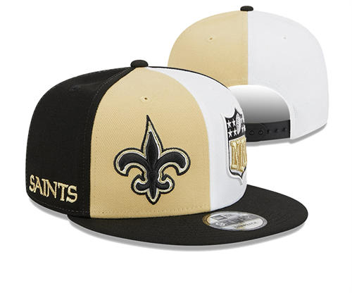 NFL New Orleans Saints black gold white multi-coloured Snapback Hat YD2503211 (7)