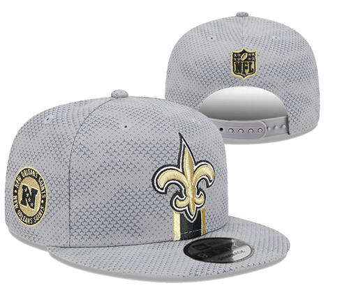 NFL New Orleans Saints gray sideline NFC Snapback Hat YD2503211 (5)