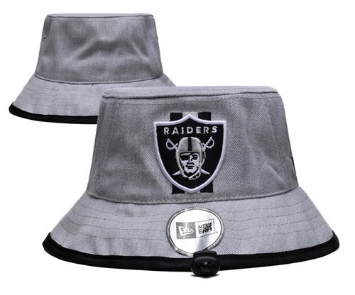 NFL Las Vegas Raiders gray embroidered Bucket Snapback Hat YD2503211 (10)