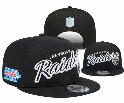 NFL Las Vegas Raiders black XVIII Super Bowl Snapback Hat YD2503211 (4)