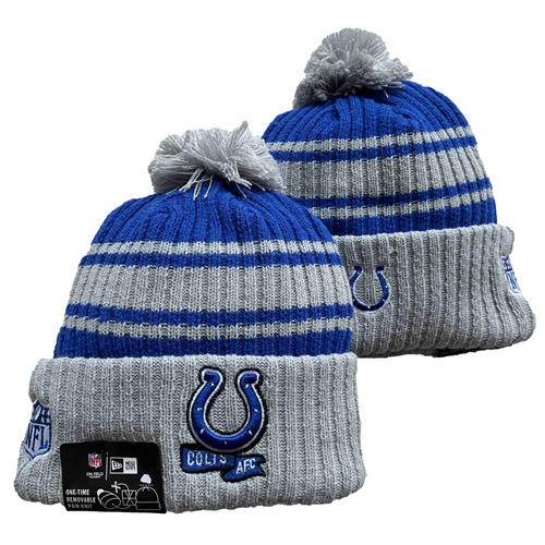 NFL Indianapolis Colts Royal Gray Cuffed Pom Knit Hat YD2503212 (4)