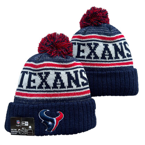 NFL Houston Texans Navy White with colorful Cuffed Pom Knit Hat YD2503212 (3)
