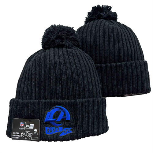 NFL Los Angeles Rams Navy Cuffed Pom Knit Hat YD2503212 (2)