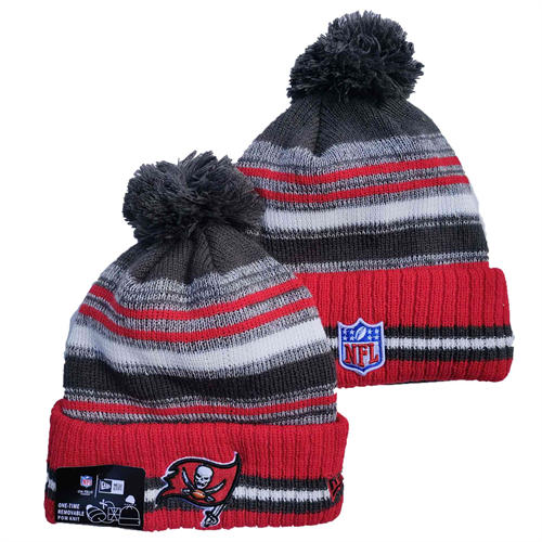 NFL Tampa Bay Buccaneers red Gray Cuffed Pom Knit Hat YD2503212 (10)