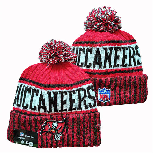 NFL Tampa Bay Buccaneers Red White Black Cuffed Pom Knit Hat YD2503212 (11)
