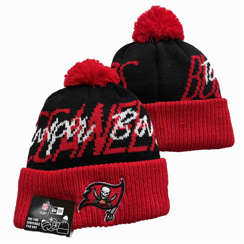 NFL Tampa Bay Buccaneers red black Cuffed Pom Knit Hat YD2503212 (12)