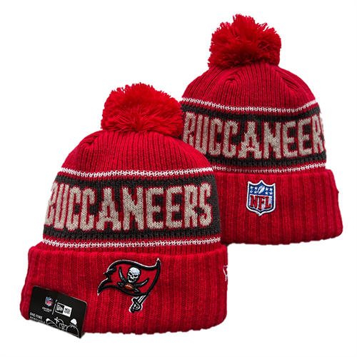NFL Tampa Bay Buccaneers red SMOKEY GREY white Cuffed Pom Knit Hat YD2503212 (5)
