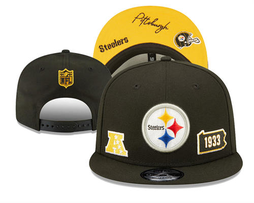 NFL Pittsburgh Steelers Black 1933 Anniversary Snapback Hat YD2503211 (10)