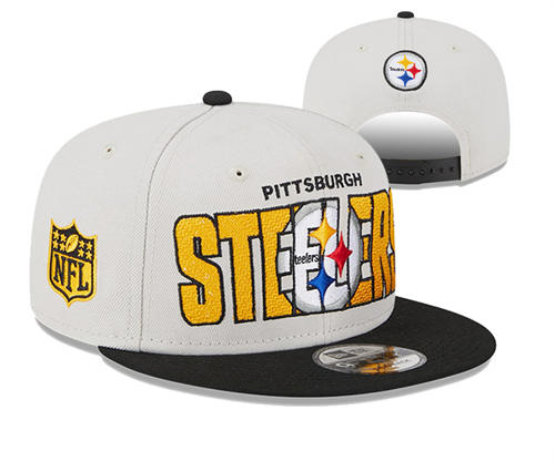 NFL Pittsburgh Steelers Black Gray yellow Snapback Hat YD2503211 (2)