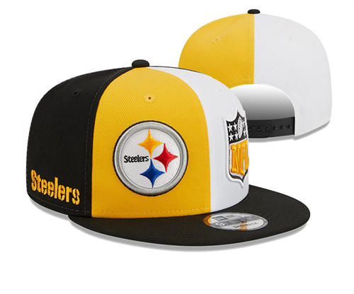 NFL Pittsburgh Steelers Black Yellow white embroidered Snapback Hat YD2503211 (11)