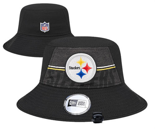 NFL Pittsburgh Steelers Black Relex logo Bucket Hat YD2503211 (8)