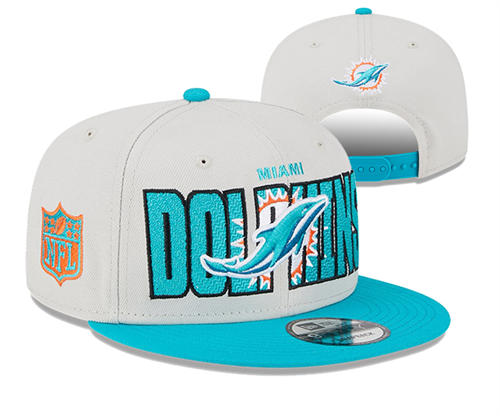 NFL Miami Dolphins aqua gray Snapback Hat YD2503211 (9)