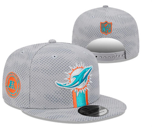 NFL Miami Dolphins gray Sideline  Snapback Hat YD2503211 (6)