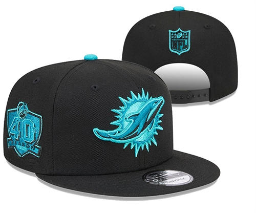 NFL Miami Dolphins black 40TH Anniversary Snapback Hat YD2503211 (3)