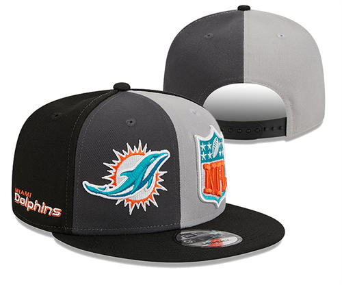 NFL Miami Dolphins black smokey gray multi-coloured Snapback Hat YD2503211 (4)
