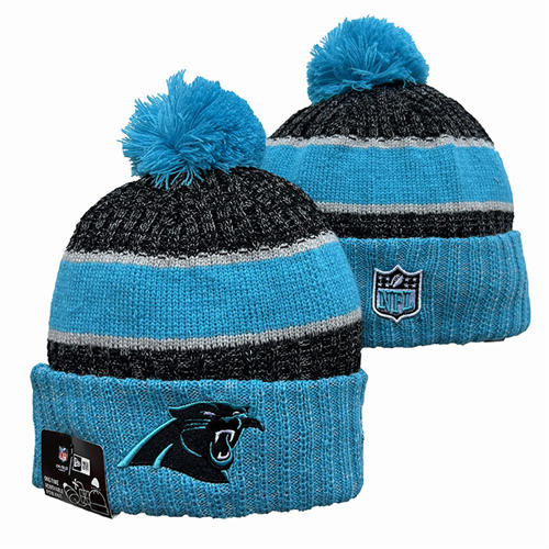 NFL Carolina Panthers embroidered blue black Cuffed Pom Knit Hat YD2503212 (8)