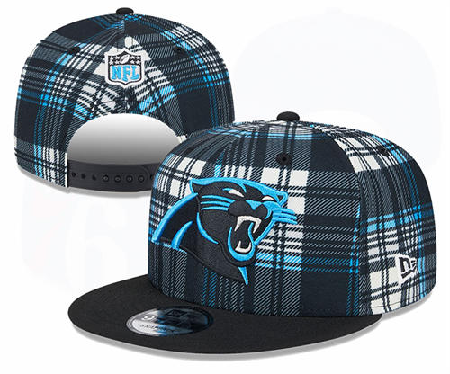 NFL Carolina Panthers black grid Snapback Hat YD2503211 (2)