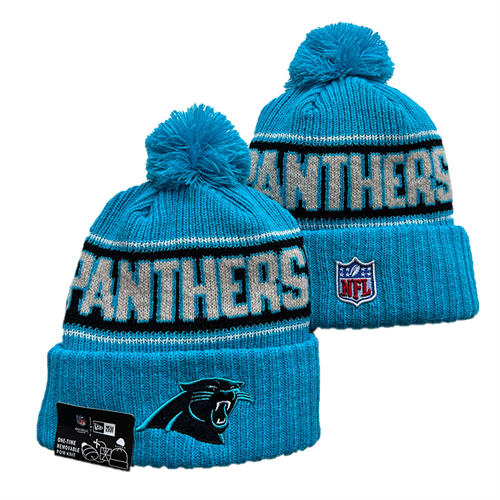 NFL Carolina Panthers blue gray Cuffed Pom Knit Hat YD2503212 (12)