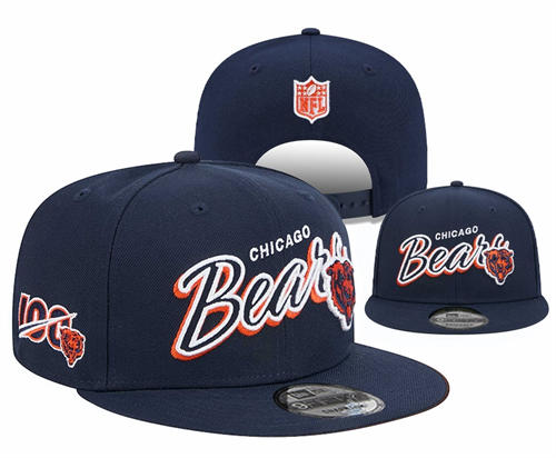 NFL Chicago Bears navy 100TH Anniversary Legacy True Snapback Hat YD2503211 (5)