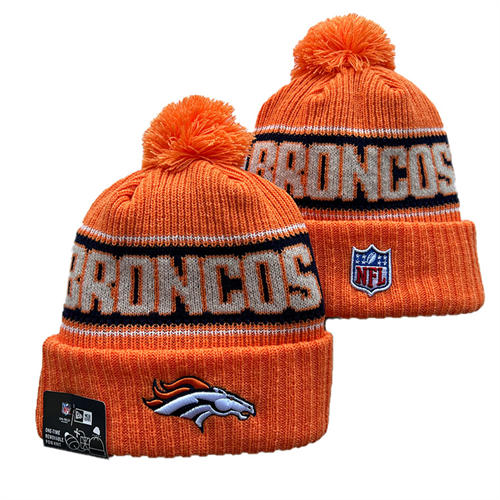 NFL Denver Broncos Orange navy gray Cuffed Pom Knit Hat YD2503212 (4)