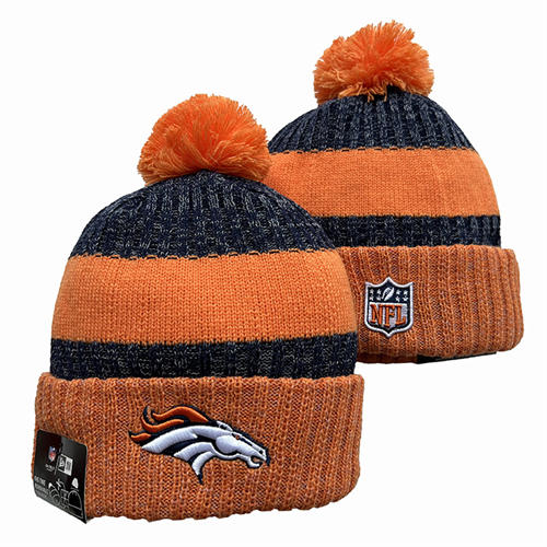 NFL Denver Broncos Orange navy Cuffed Pom embroidered Knit Hat YD2503212 (8)