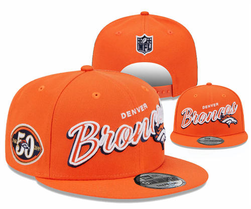 NFL Denver Broncos orange 50TH Anniversary Legacy True Snapback Hat YD2503211 (6)