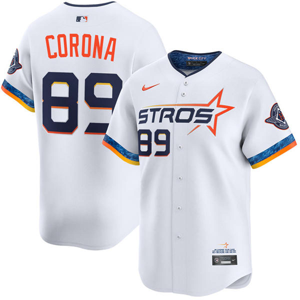 Mens Houston Astros #89 Kenedy Corona White 2025 City Connect Edition 2.0 Jersey