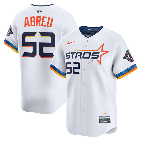 Mens Houston Astros #52 Bryan Abreu White 2025 City Connect Edition 2.0 Jersey