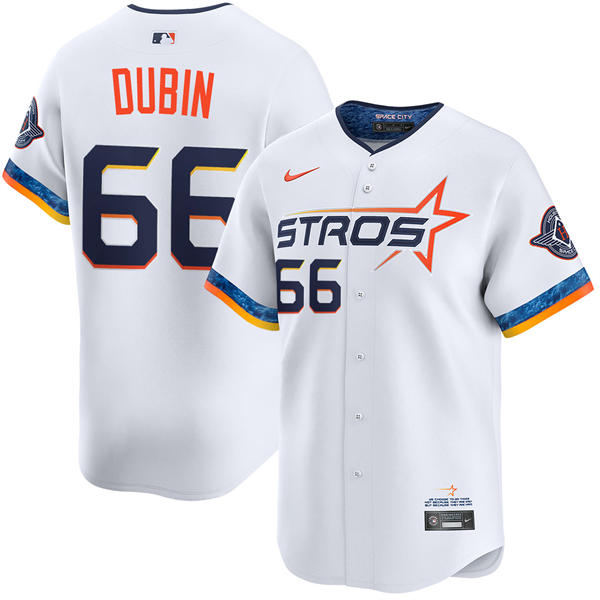 Mens Houston Astros #66 Shawn Dubin White 2025 City Connect Edition 2.0 Jersey