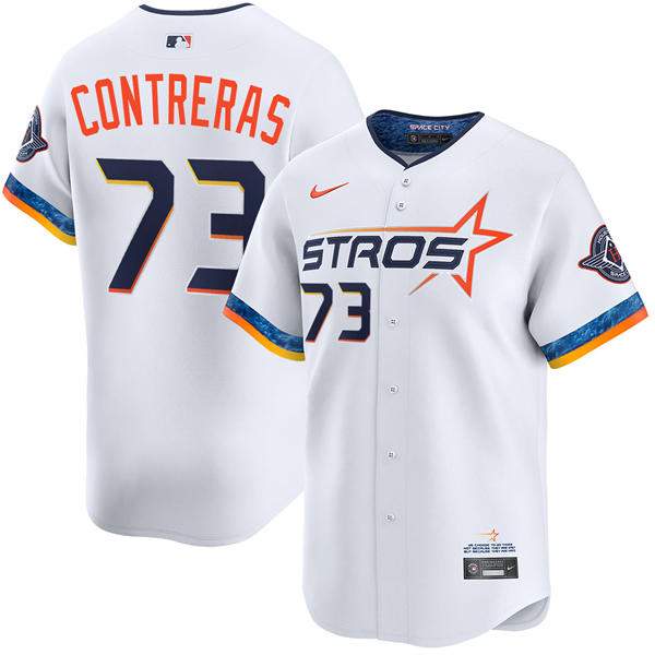 Mens Houston Astros #73 Luis Contreras White 2025 City Connect Edition 2.0 Jersey