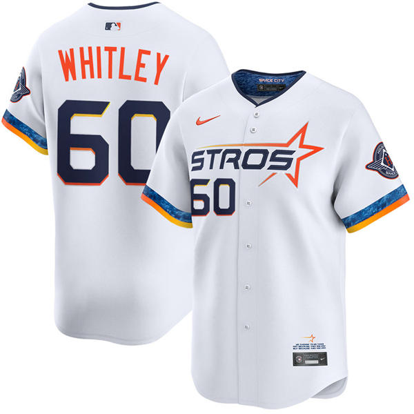 Mens Houston Astros #60 Forrest Whitley White 2025 City Connect Edition 2.0 Jersey