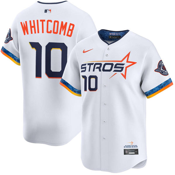 Mens Houston Astros #10 Shay Whitcomb White 2025 City Connect Edition 2.0 Jersey