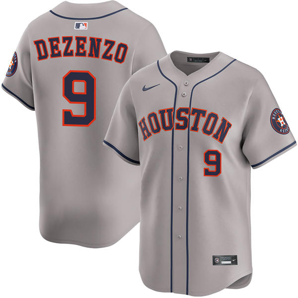 Mens Houston Astros #9 Zach Dezenzo Gray Road Limited Jersey