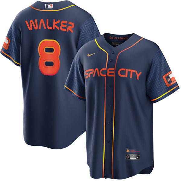 Mens Houston Astros #8 Christian Walker Navy City Connect Edition Jersey