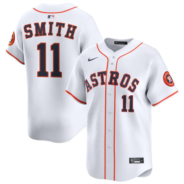 Mens Houston Astros #11 Cam Smith White Home Limited Jersey
