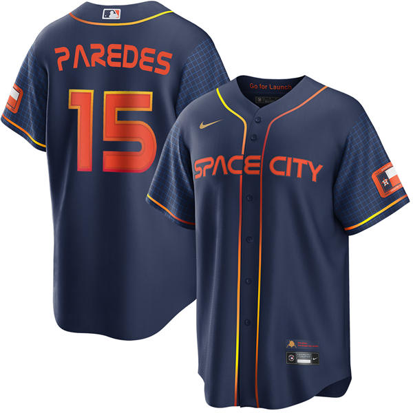 Mens Houston Astros #15 Isaac Paredes Navy City Connect Edition Jersey