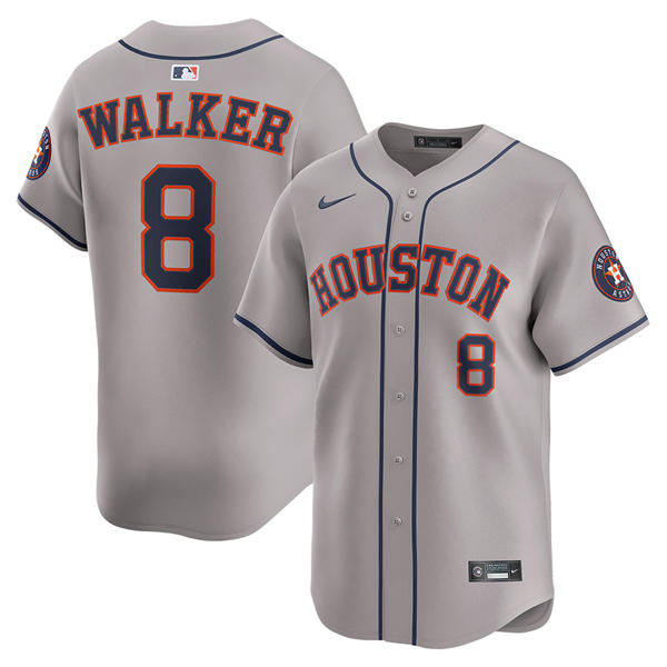 Mens Houston Astros #8 Christian Walker Gray Road Limited Jersey