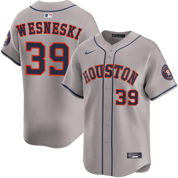 Mens Houston Astros #39 Hayden Wesneski Gray Road Limited Jersey