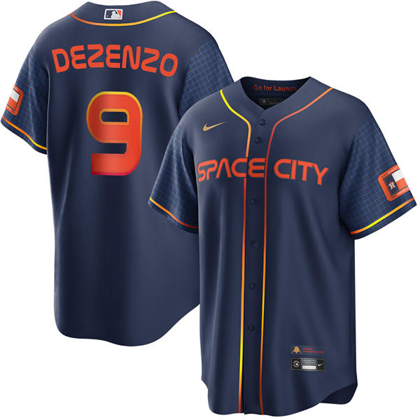Mens Houston Astros #9 Zach Dezenzo Navy City Connect Edition Jersey