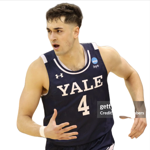 Mens Yale Bulldogs #4 John Poulakidas Navy Under Armour College Basketball Game Jersey