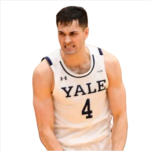 Mens Yale Bulldogs #4 John Poulakidas White Under Armour College Basketball Game Jersey