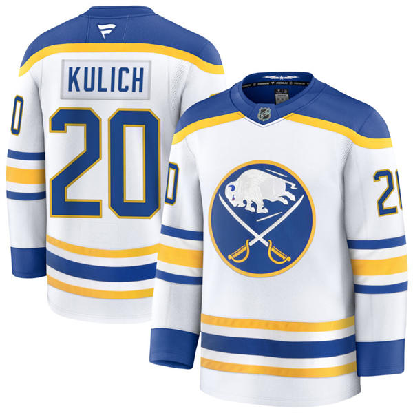 Men's Buffalo Sabres #20 Jiri Kulich Fanatics White Royal Away Premier Player Jersey