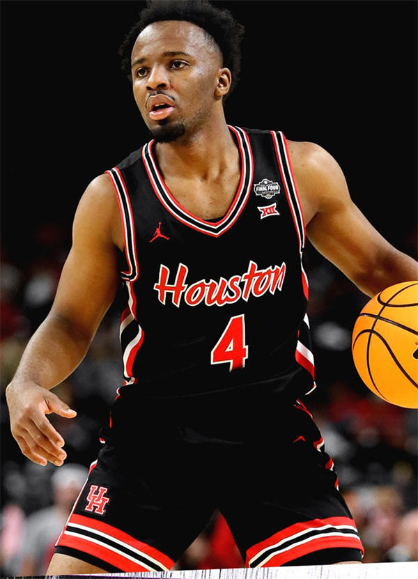 Mens Youth Houston Cougars #4 LJ Cryer 2025 Black Houston Basketball Game Jersey