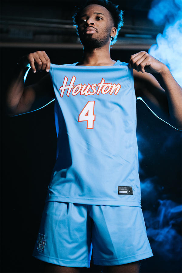 Mens Youth Houston Cougars #4 LJ Cryer 2025 Blue Special Basketball Game Jersey