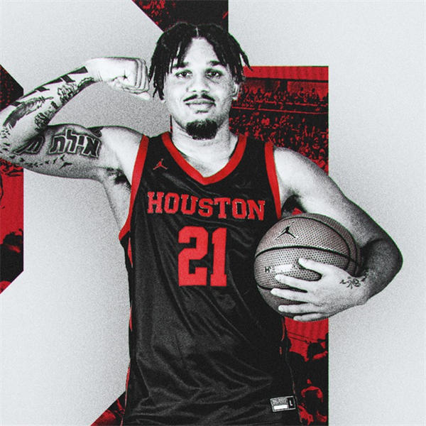 Mens Youth Houston Cougars #21 Emanuel Sharp 2023 Black Houston Basketball Game Jersey