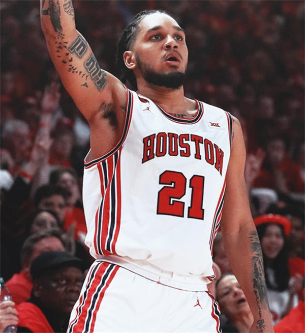 Mens Youth Houston Cougars #21 Emanuel Sharp 2025 White Retro Basketball Throwback Jersey