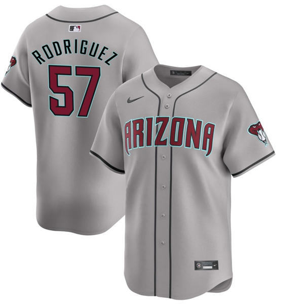 Mens Arizona Diamondbacks #57 Eduardo Rodriguez Nike Gray Road Limited Jersey