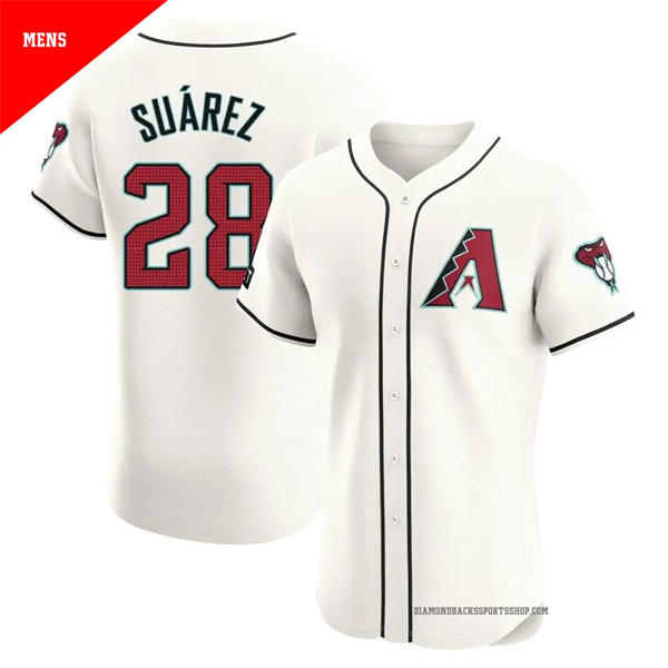 Mens Arizona Diamondbacks #28 Eugenio Suarez Nike Home Cream Limited Jersey
