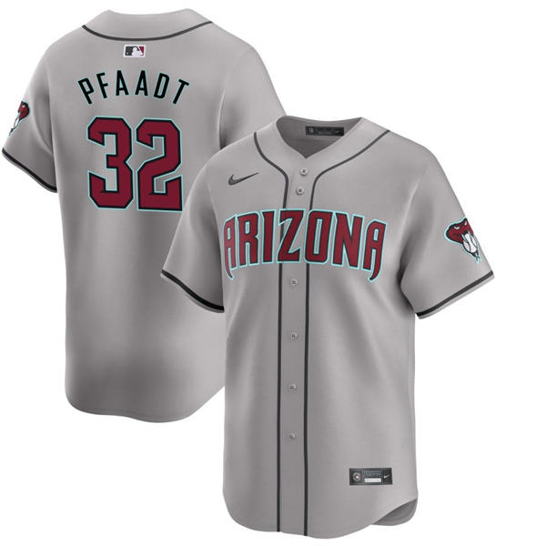 Mens Arizona Diamondbacks #32 Brandon Pfaadt Nike Gray Road Limited Jersey