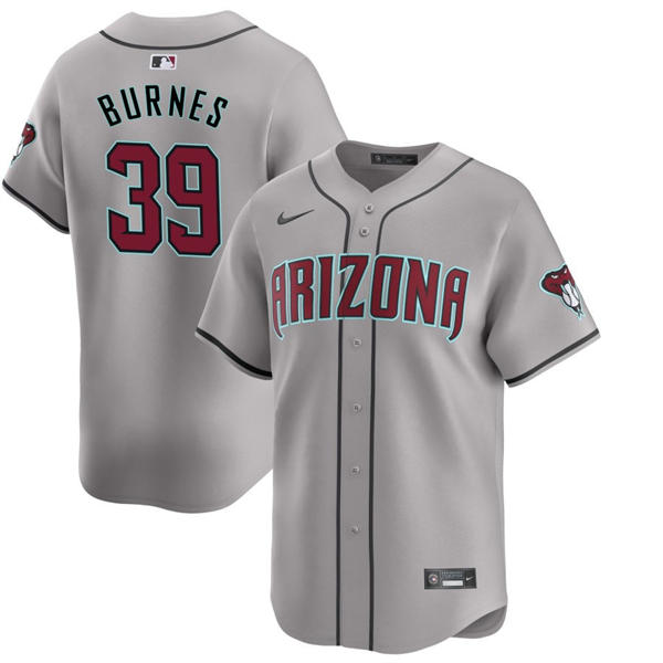 Mens Arizona Diamondbacks #39 Corbin Burnes Nike Gray Road Limited Jersey